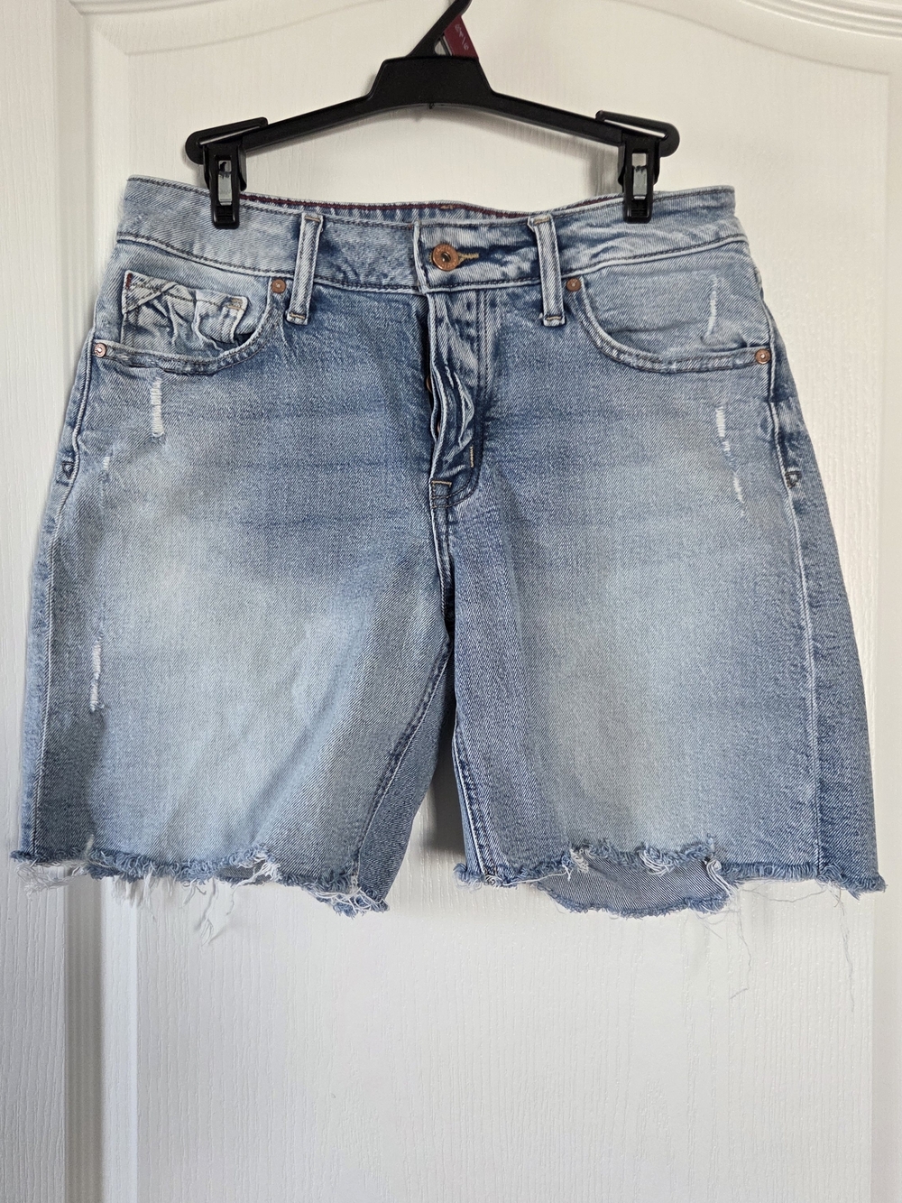 Light Blue Distressed Denim Jean Shorts